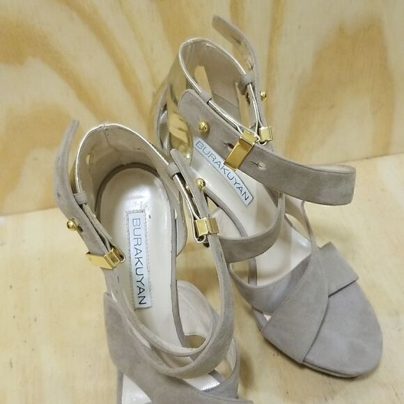 Burak Uyan Strapped Heeled Sandals/Shoes Wmn's sz 7 1/2 ( EU 38) Made in Italy - Picture 2 of 11